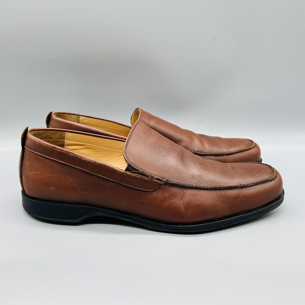 Coach Shoes Mens 11 Brown Leather Corbin Loafer Flats Apron Toe Slip On Comfort